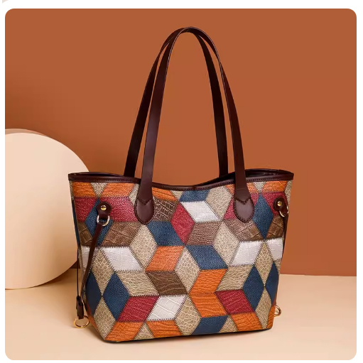 D69 Túi xách nữ đeo vai phối nhiều màu trẻ trung