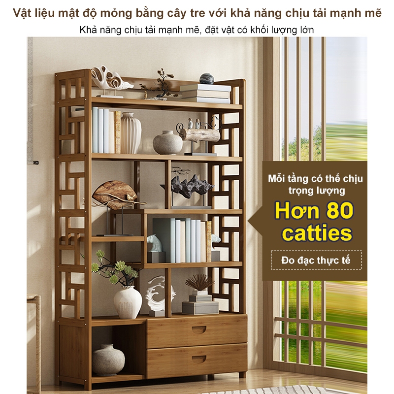 SUNNY BIERE Kệ Sách Để Sàn Nhiều Ngăn hiện đại dễ dàng lắp ráp thước chắc chắn Tre | BigBuy360 - bigbuy360.vn