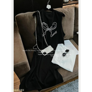 váy xuông nơ phối pull trắng