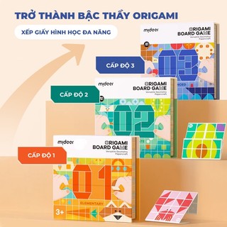 Đồ chơi thủ công gấp giấy thông minh luyện tư duy logic hình học sáng tạo origami 50 hình 3 cấp độ mideer