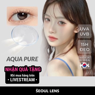 EYEIYAGI - Lens 3 THÁNG (1 CHIẾC) - Aqua Pure Trong Suốt 12H - Kính áp tròng Hàn Quốc Seoullens