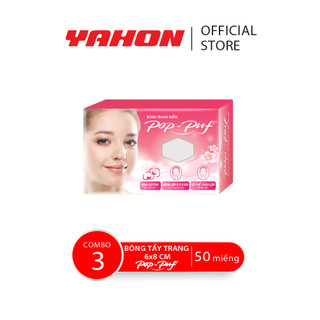 Combo 3 Hộp Bông Tẩy Trang POP-PUF 6*8cm, 50 Miếng/Hộp