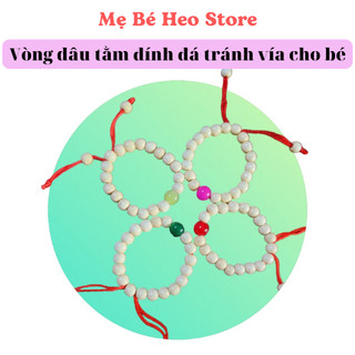 Vòng dâu tằm đính đá tránh vía cho bé
