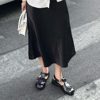 Giày sandals rọ nam nữ tarmor da thật màu đen fisherman sandals in black leather