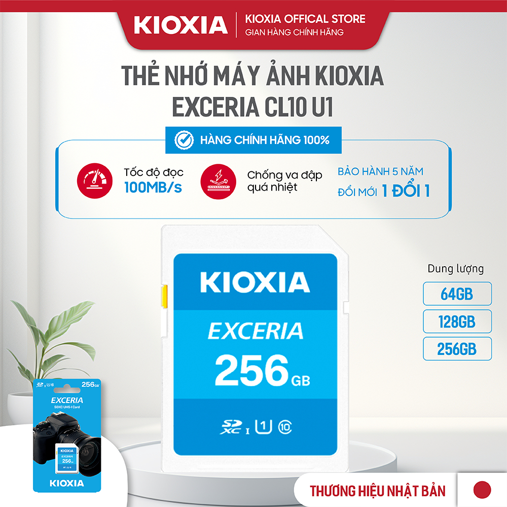 SD KIOXIA EXCERIA CL10 U1 Tốc độ 100MB/s - Hàng Chính Hãng