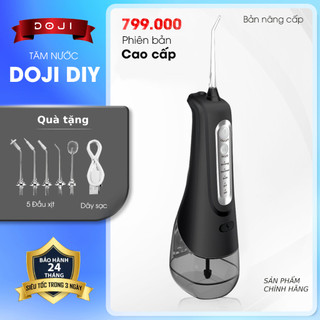 Máy tăm nước DOJI chính hãng thế hệ mới chống thấm nước, 4 chế độ,công suất mạnh, Tặng kèm 5 đầu xịt, dây sạc, Doji