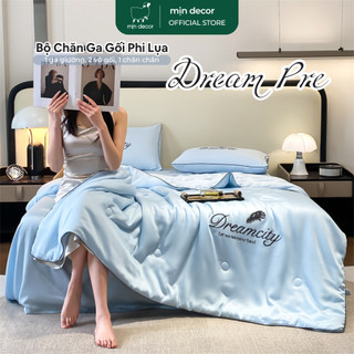 Bộ Chăn Ga Gối Phi Lụa Dream Pre Mịn Decor - Chăn Chần Bông Nhập Khẩu Cao Cấp