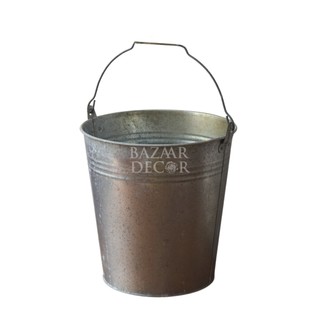 Xô nhôm thiếc Vintage 10 lít | Cao 26cm, đường kính 25cm