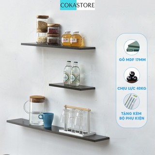 Kệ Gỗ Treo Tường COKASTORE Kệ Decor Thanh Ngang Gỗ Cao Cấp Lõi Xanh Chống Ẩm Tặng Kèm Phụ Kiện - KT001