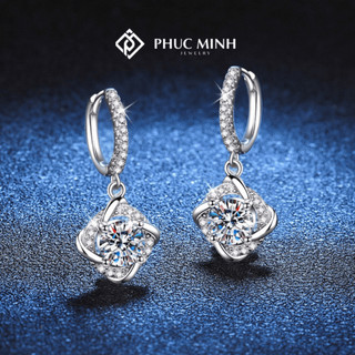  Khuyên tai bạc nữ PMJ Yona bông tai cao cấp đính đá sang trọng - Phuc Minh Jewelry 