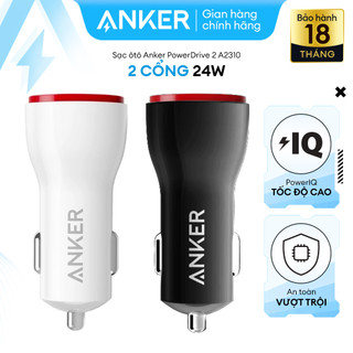 Sạc ô tô ANKER PowerDrive 2 cổng USB 24w - A2310