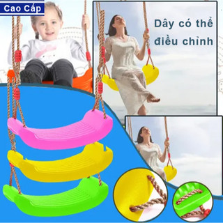 Xích đu cho bé trong nhà ngoài trời nhựa cao cấp, đồ chơi vận động trẻ em có dây thừng điều chỉnh