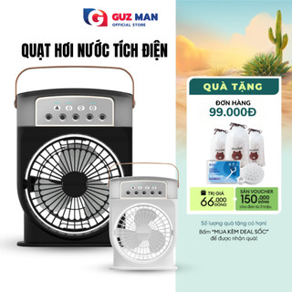 Quạt Hơi Nước Mini Tích Điện METIS Phun Sương 600ml Để Bàn 5 Vòi Phun Không Tiếng Ồn