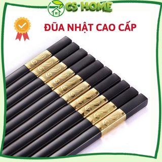 Đũa nhật kháng khuẩn nhựa melanin cao cấp (bộ 10 đôi) ăn cơm khảm vàng hoàng gia an toàn sức khỏe tốt hơn đũa gỗ Cshome