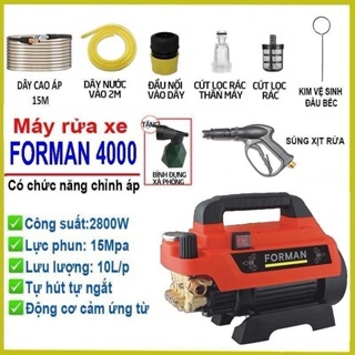 Máy Xịt Rửa Xe Chỉnh Áp Forman FM4000 - 2800W - Tặng Béc Rửa Máy Lạnh - Điều Hoà