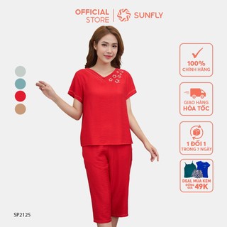 ĐỒ BỘ MẶC NHÀ LINEN ÁO CỘC QUẦN NGỐ SP2125
