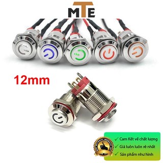 Nút nhấn 12mm giữ trạng thái ON/OFF, chống nước có LED 3-9V ĐẦU CAO - BIỂU TƯỢNG NGUỒN
