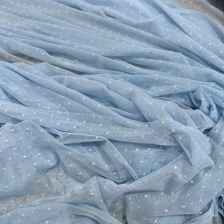 [GIÁ SỈ] 10M Vải Lưới Thun Chấm Bi Xanh Co Giãn 4 Chiều