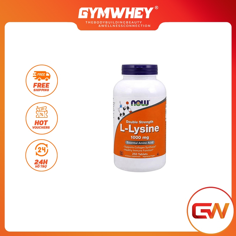 Now L lysine Viên Uống Hỗ Trợ Miễn Dịch Giảm Mụn,Tổng Hợp Collagen
