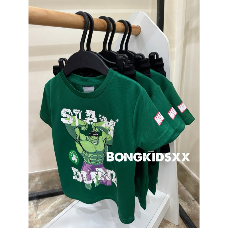 Bộ Hè Bé Trai Thun Poly HULK Xanh Lá/Đen PR(cắt tag)