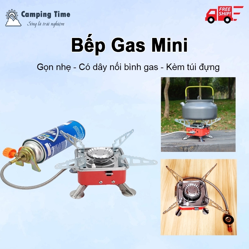 Bếp Ga Mini gấp gọn mang đi du lịch, cắm trại, dã ngoại, nhỏ gọn tiện lợi