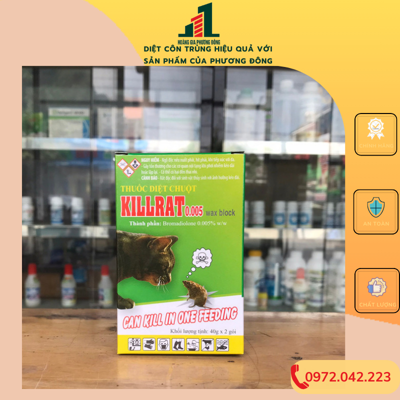 Thuốc diệt chuột Killrat 0.005% (Gói 40g)