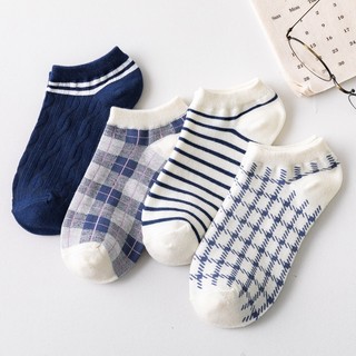 Set 5 tất vớ nam nữ ngắn cổ kẻ ngang BAG U TCDEN078