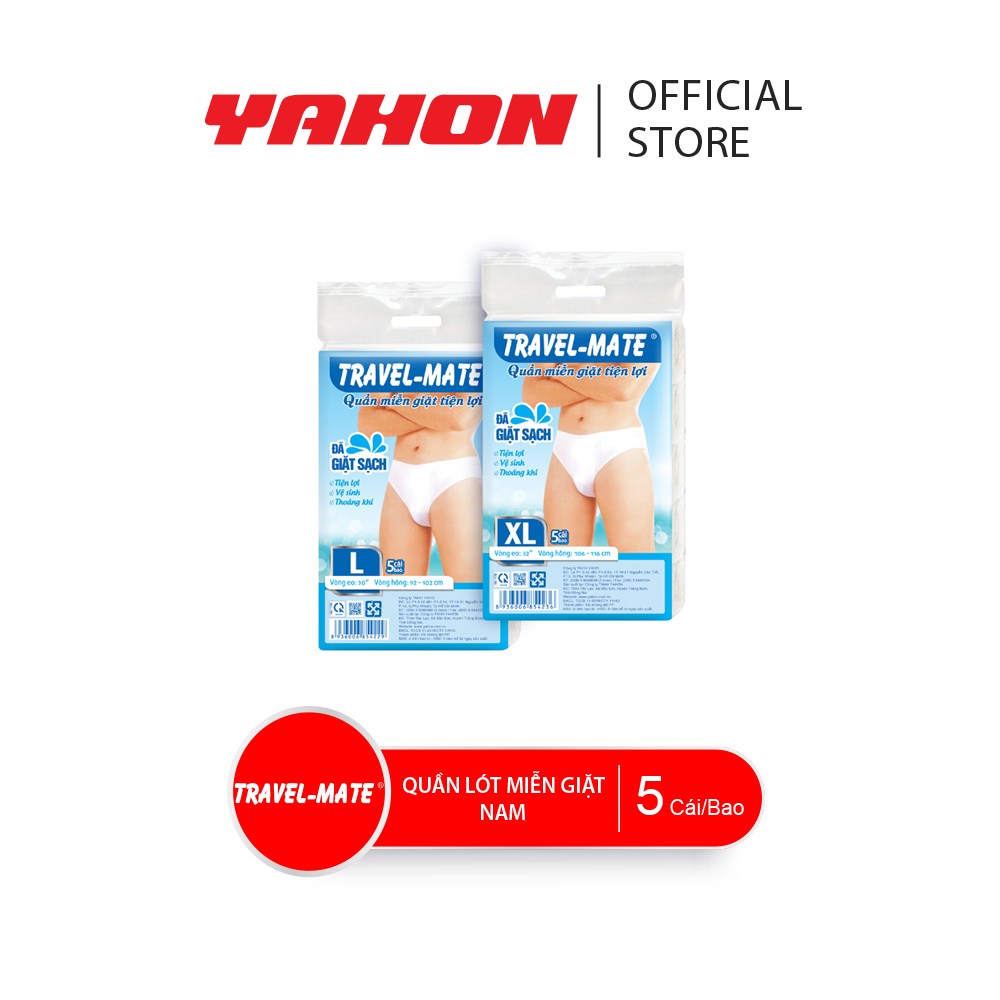 Set 5 Quần Lót Dùng 1 Lần Nam TRAVEL-MATE | Đã Giặt Sạch, Đóng Gói Tự Động, An Toàn, Tiện Lợi | Trav