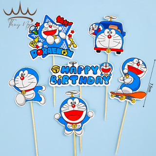 Set cắm giấy doremon - phụ kiện trang trí bánh kem phụ kiện bánh sinh nhật