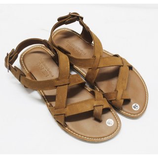 MH03 - Dép Sandal Nam Nữ Unisex Xỏ Ngón Quai Da Bò Đế Cao Su Nguyên Khối Đi Du Lịch thương hiệu MEHAI