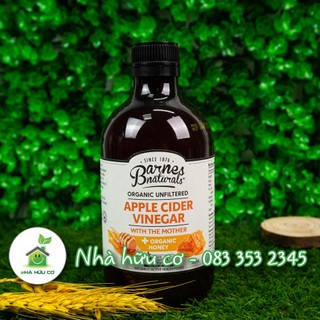 Giấm táo mật ong hữu cơ có giấm cái 500ml- barnes naturals - nhà hữu cơ