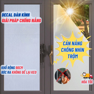 Decal dán kính cửa sổ, chống nắng THD25 Giấy miếng dán kính chống nhìn trộm khổ rộng 90cm