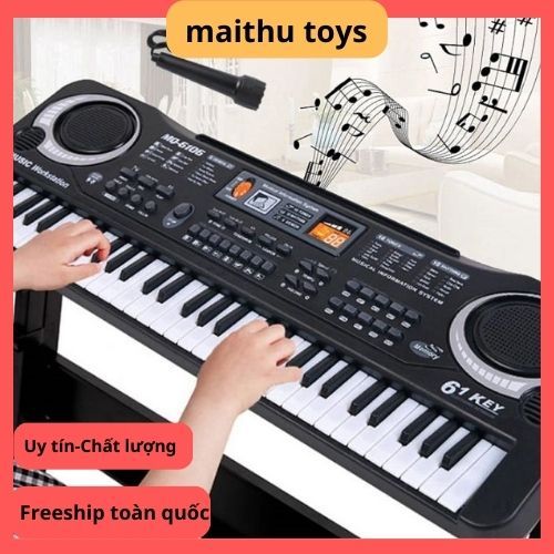 Đàn organ, đàn piano 61 phím cho bé - tặng kèm mic hát karaoke đa năng