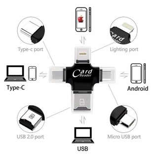 Đầu đọc thẻ đa năng 4 in 1 OTG, USB, TYPE-C, IOS