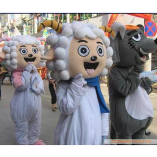 MASCOT CỪU VUI VẺ VÀ SÓI XÁM