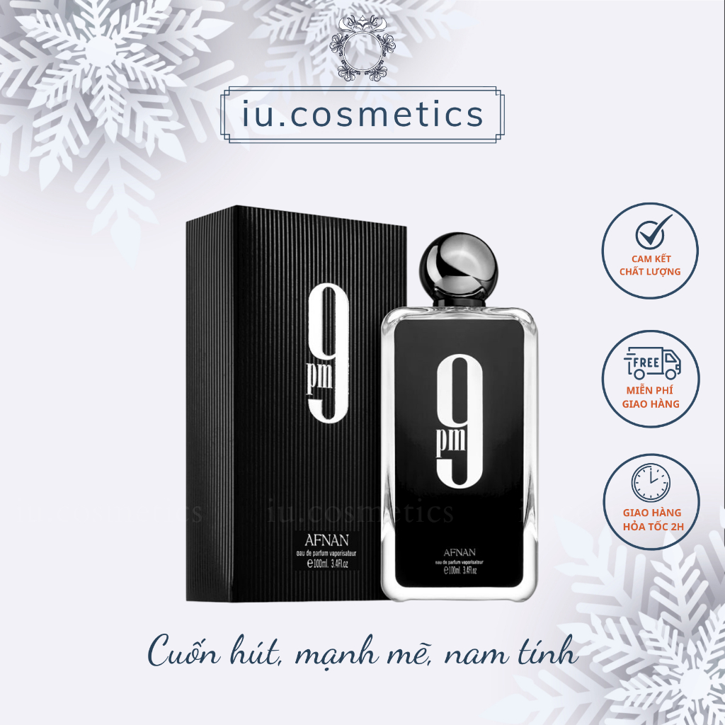 Nước Hoa Nam Afnan 9PM EDP 100ml - Nước hoa ả rập nam tính, cuốn hút - iu.cosmetics