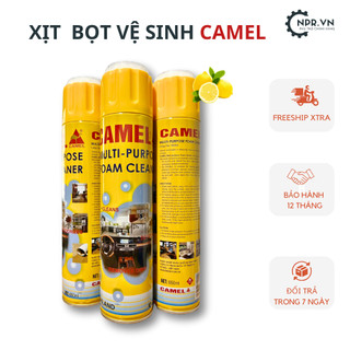 Chai xịt bọt vệ sinh nội thất ô tô foam cleaner - xịt bọt vàng camel - xịt tẩy nỉ