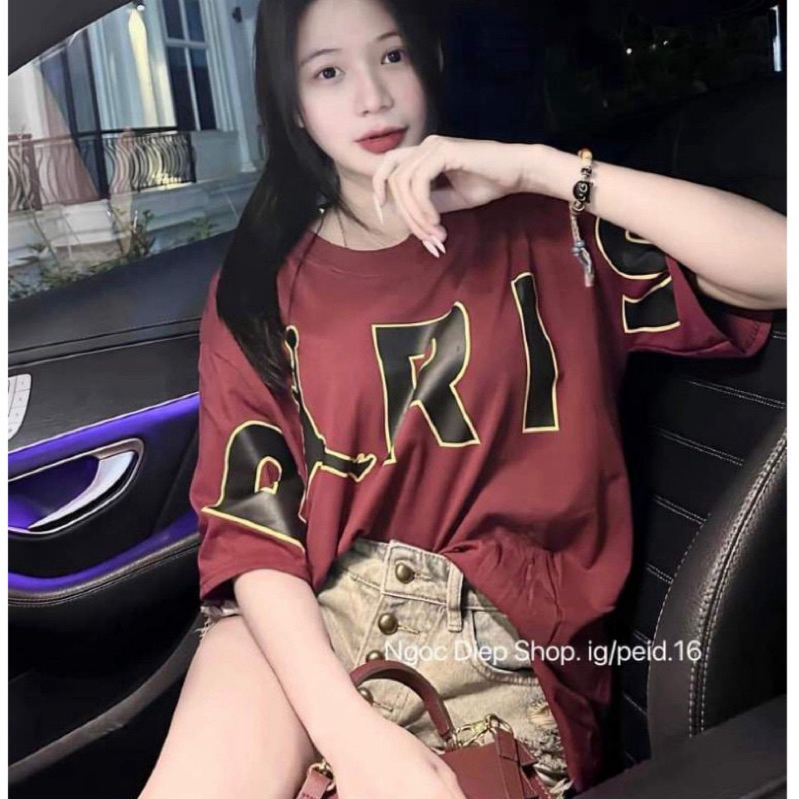Áo chữ PARIS ngang ngực chất nhẹ mát, siêu hot, siêu đẹp Haiphuc