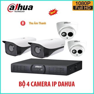 Trọn bộ 4 camera dahua ipc - 2mp full hd,tích hơp míc thu âm,poe