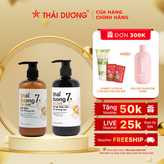 Combo Dầu gội Thái Dương 7 Plus Gold 500ml + Sữa Tắm Thái Dương 7 Plus 500ml Hoa Phong