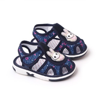 Giày tập đi cho bé gái 1-3 tuổi họa tiết thỏ đáng yêu đế ma sát có kèn kêu tit tit MINSU MS66