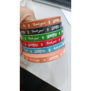 Combo 5 cuôn băng keo in ly TRÀ SỮA,  in chữ Thank you, 12mm dán ly