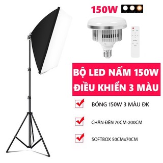 Bộ đèn studio chụp ảnh, đèn hắt sáng quay phim Livestream,  cao 2m softbox 50x70cm