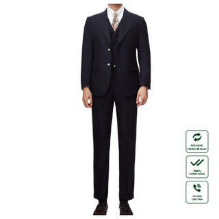 Suit Jacket Nam Cao Cấp Milano Đen Tuyền 3 mảnh - Sang Trọng, Vải Thoáng Mát Chống Nhăn (Gồm: Jacket + Ghi lê + Quần)