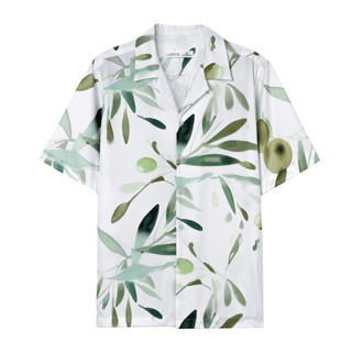 Sơ mi ngắn tay in họa tiết cao cấp OLIVE LEAVES LADOS-8144 co giản, ít nhăn, mát mẻ