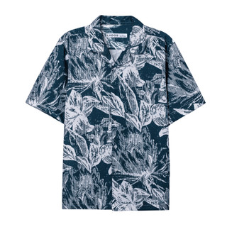 Áo sơ mi nam cuban shirt tay ngắn họa tiết Abstract Floral  LADOS-8146 chất lụa chéo chống nhăn thấm hút tốt, trẻ trung