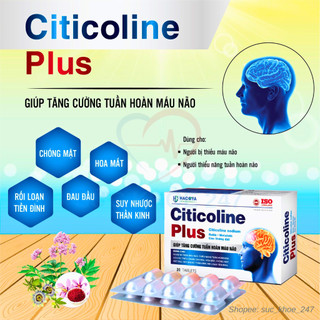 Citicoline Plus 20 Viên/Hộp - Tăng Cường Tuần Hoàn Não, Người Suy Nhược Thần Kinh Rối Loạn Tiền Đình