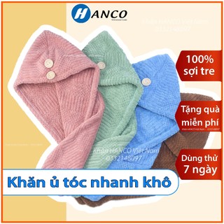 Khăn Ủ Tóc Nhanh Khô - Khăn Quấn Tóc Gội Đầu - 100% Sợi Tre - Làm Mềm Tóc - Thấm Hút Nhanh - Siêu Mềm Mại  - TOC
