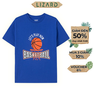 Áo thun tay ngắn bé trai Lizard cotton họa tiết bóng rổ Basketball - 4SS23TS006 H23