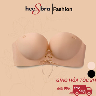 Áo Ngực Su Dây Trong không gọng đệm mút dày Nâng Ngực rút tạo khe  HeeS368